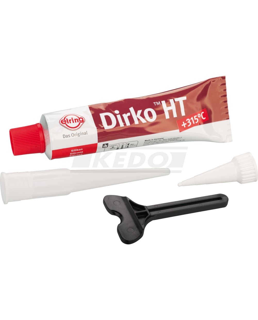 Dirko HT Dichtmasse rot (-60 bis +315°C; im Vergleich zu grauem und  schwarzem Dirko ist diese Variante weicher und elastischer), 70ml, inkl.