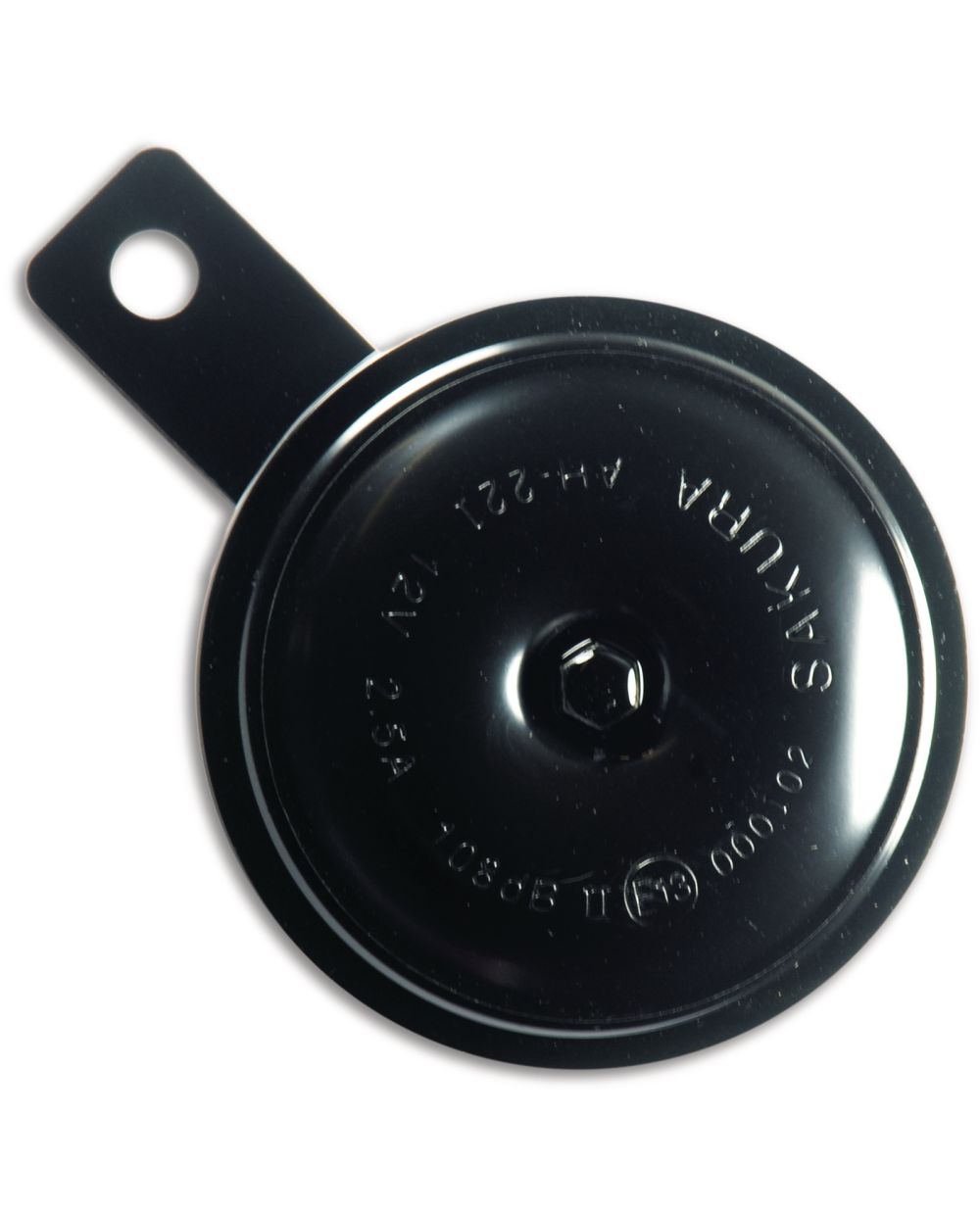 Hupe 12V e-geprüft, 108dB, schwarz, Durchmesser ca. 80mm, mit