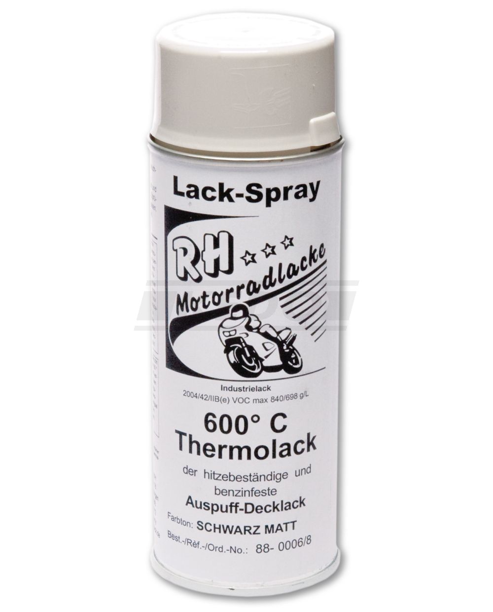 Thermolack bis 600°C matt-schwarz, 400ml-Sprühdose (hitzefester