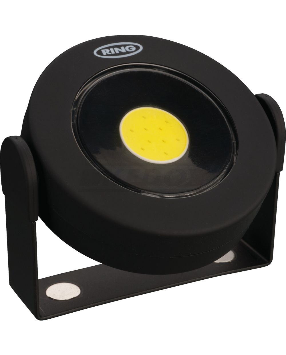 Lampe LED d'atelier 3W, 2 puissances: 50/160 Lumen, taille: env. 75x80x20mm  (livré avec 4 piles, support magnétique, tourne à 360°, pied caoutchouté)