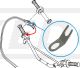 Throttle Cable Retaining Plate, flat surface for the adjuster of the cables, protects the throttle grip housing, OEM ref. # 583-26398-00