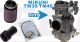 Ansaugtrichter-Set komplett für Mikuni TM36/TM40 (120mm lang, mit zylindrischem K&N Rennfilter und Befestigungsmaterial)