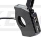 USB-Steckdose im Lenkerschalter-Look mit USB-Port (2.4A max.), nur 13.5mm breit, für 22mm & 1' Lenker passend, Anschluss an geschaltetes Plus (Zündschloss)