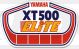 Autocollant Vintage 'XT 500 Elite', 15x9cm, rouge/bleu/jaune sur fond blanc