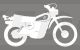 XT500'88-Aufkleber, stilisiertes Motiv vom Baujahr 1988-1989, weiß, Abm. ca. 185x108mm, 1 Stück