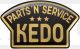 Epoxy-Aufkleber KEDO Parts'N'Service, Abm. 60x36mm, schwarz/gold, 1 Stück