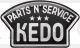 Epoxy-Aufkleber KEDO Parts'N'Service, Abm. 60x36mm, schwarz/silber, 1 Stück