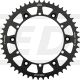 49Z Kettenblatt, Aluminium CNC gefräst, schwarz matt eloxiert
