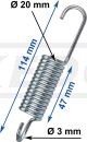 Universal-Feder verzinkt, Abm. ca. 114mm Länge, 3mm Drahtstärke, 20mm Außendurchmesser, 47mm Wicklungslänge