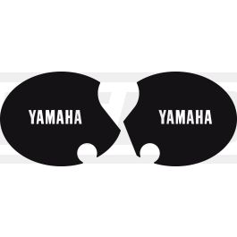 XT500 Seitendeckel Aufkleber Set 'YAMAHA' rechts+links anthrazit Schrift weiß