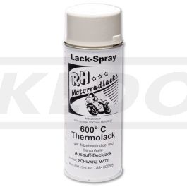 Thermolack bis 600°C matt-schwarz, 400ml-Sprühdose (hitzefester Auspufflack  für Krümmer und Endtopf)