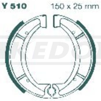 EBC Brake Shoes, Front/Rear (Vehicle Type Approval) (for TT500 see Item 10023)