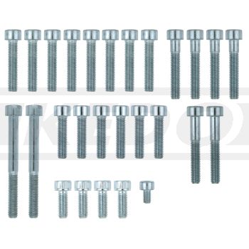 Innensechskant-Schrauben-Set verzinkt 8.8 für Motor-Seitendeckel li/re, inkl. Verwendungs-Skizze