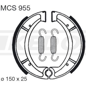 TRW-LUCAS Brake Shoes Front/Rear (Vehicle Type Approval) (For TT500 see item 10267, alternative EBC item 10003)