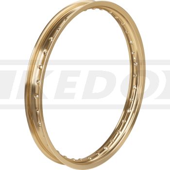 Replica Aluminium Rim 1.85x21', Shiny Gold Anodized, Drilled