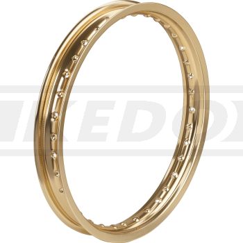 Replica Aluminium Rim 1.85x18', Shiny Gold Anodized, Drilled