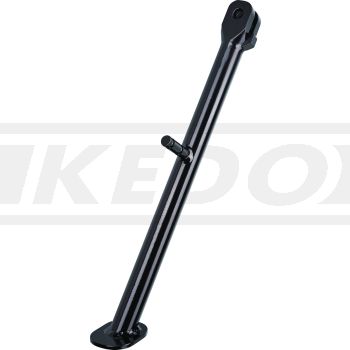 KEDO HeavyDuty Side Stand, for 10mm frame hole and 2 parallel springs, with stop limiter, black plastic coated