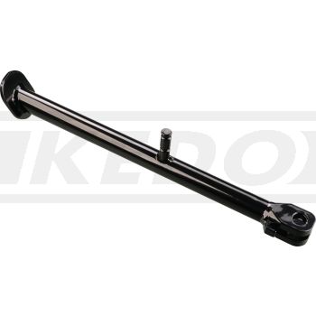 KEDO HeavyDuty Side Stand, for 12mm frame hole and 2 parallel springs, with stop limiter, black plastic coated