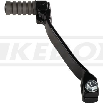 Gear Lever, Foldable, reinforced hinge, black painted steel, grey rubber