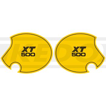 Side Cover Decal Set Competition Yellow 'XT500', 1 Pair Right & Left, Lettering similar to 1980 TT500 US model