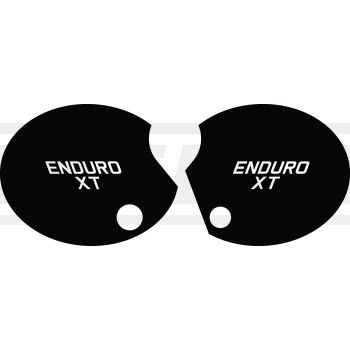 Seitendeckelaufkleber-Set 'Enduro XT' rechts+links, schwarz (Schrift weiß)