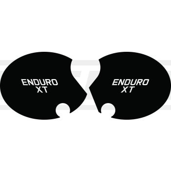 Seitendeckelaufkleber-Set 'Enduro XT', rechts+links, schwarz (Schrift weiß)