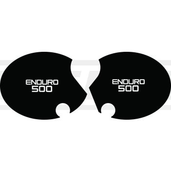 Side Cover Decal Set 'Enduro 500', Right & Left, White Lettering