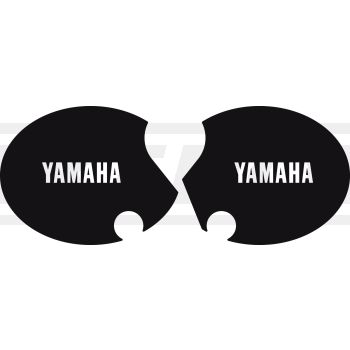 Seitendeckelaufkleber-Set 'YAMAHA' rechts+links, schwarz (Schrift weiß)