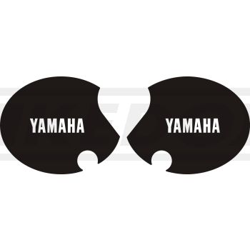 Seitendeckelaufkleber-Set 'YAMAHA' rechts+links, schwarz (Schrift weiß)