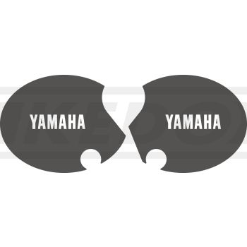 Seitendeckelaufkleber-Set 'YAMAHA' rechts+links, anthrazit (Schrift weiß)