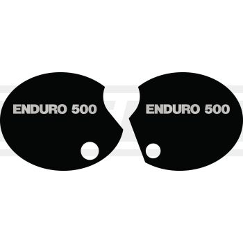 Seitendeckelaufkleber-Set 'ENDURO 500' rechts+links, schwarz (Schrift silber)