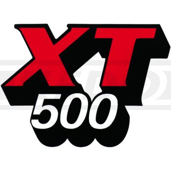 Emblème de réservoir 'XT 500', noir/rouge/blanc. Pièce