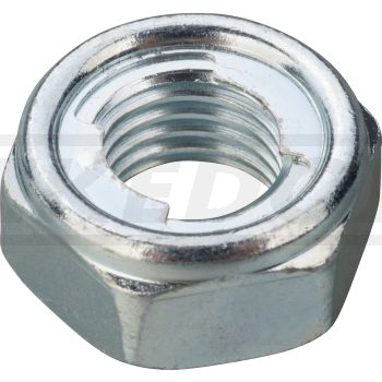 M10x1.25 Stop Nut with Metal Clamping Part (OEM), technical chrome plated