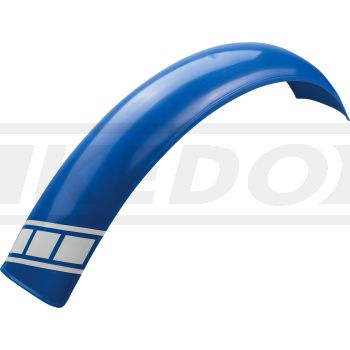 Trial Front Wheel Fender Stilmotor, blue coloured, dim. approx.: 740mm long, 100mm wide, max. 135mm radian measure, incl. Speedblock decal
