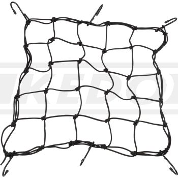 Luggage Net 40x40cm, 6 Plastic Coated Metal Hooks, Black