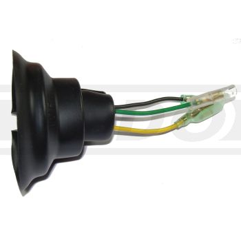 Export-Bilux-Sockel mit Anschlusskabeln (OEM), für Export-Reflektor 40356 (passendes 6V-Leuchtmittel: 27176, Artikel 41002/26025 passen nicht!)