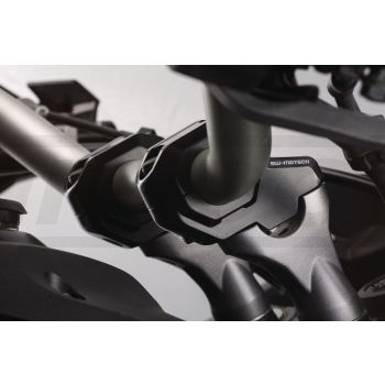 Handlebar Riser, Black, 30mm Rise, 21mm Offset (Vehicle Type Approval for Several Models)