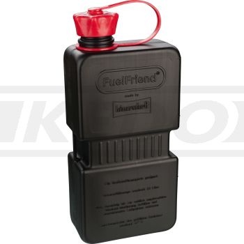 1.5L Jerry Can Hünersdorff 'Fuelfriend', black, suitable for petrol/oil, fastening straps for tension belts, Dim. incl. cap: 280x121x67mm