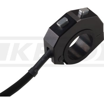 Daytona Handlebar Switch, Black CNC-milled Alunmnium Housing, 2 Momentary Switches, Suitable for 22mm and 1' Handlebars