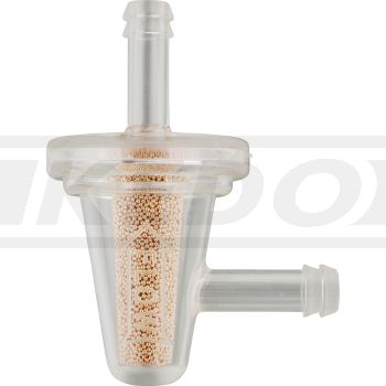 Fuel Filter with 90° angled outlet (Sinter Filter Element), fits 6+7mm Fuel Line - Length/Diameter 36/30mm