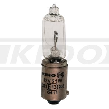 Replacement Bulb, Halogen, BAY9S 21W/12V, 1 Piece (Suitable for 6V, too)