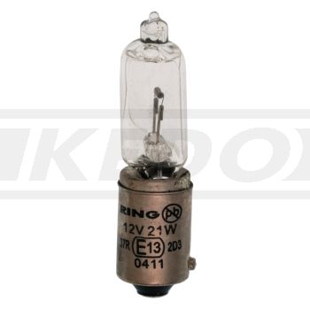 Ersatzlampe Halogen BAY9S 21W/12V, 1 Stück (auch mit 6V zu betreiben)