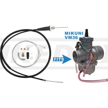 Throttle Cable Kit 'Do-It-Yourself' (100° Redirection Pipe with Adjuster, Sleeve with Adjuster, 2x Inner Cable, 2x Soldering Nipple, 1x End Cap)