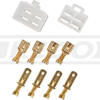 4-Way Connector/Housing-Set with Snap-In Nose incl. 2x4 Connectors Type 250