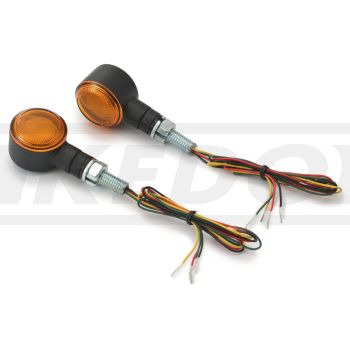 Daytona LED Indicator/Taill-/Brakelight D-Light SOL, metal housing dim. approx. LxWxH 47x25x30mm, orange glass, e-approved, M8 thread, 1 pair