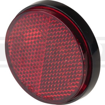 Catadioptre rouge rond, support noir, diam. 55/59mm, pièce, pas de 5mm, homologué, Nr. réf. OEM 449-85131-01