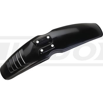 Replica Front Fender 'Export', Black, with venting slots (OEM mounting holes for easy installation)
