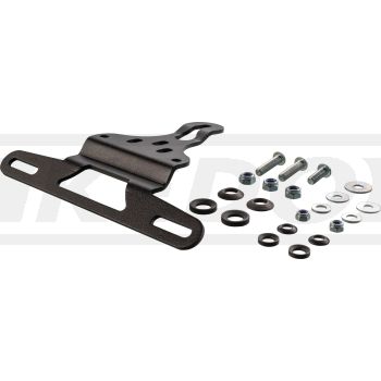 Mini support d'immatriculation, inox noir, avec visserie