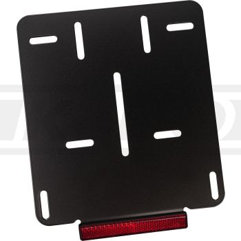License Plate Holder for Euro License Plate 18x20cm, 2mm aluminium black coated, incl. e-approved reflector