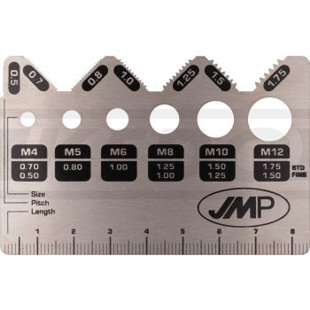 Bolt-Template M4-M12 (diameter, length, thread-size), + additional info fine pitch / coarse pitch thread, size 85x55mm, stainless steel